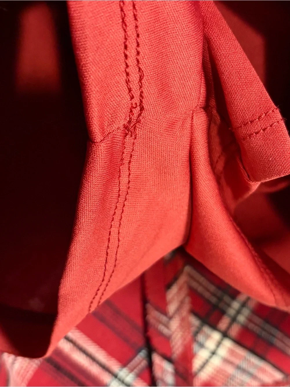 NEW Originality Mini Skirt Skort Size XL Red Navy Black Plaid Zip Academia Y2K
